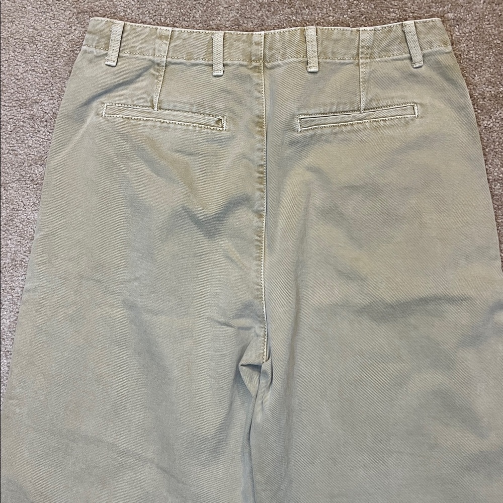 Zara Light Tan Wide Leg Denim Trousers Size 10 - Picture 12 of 14